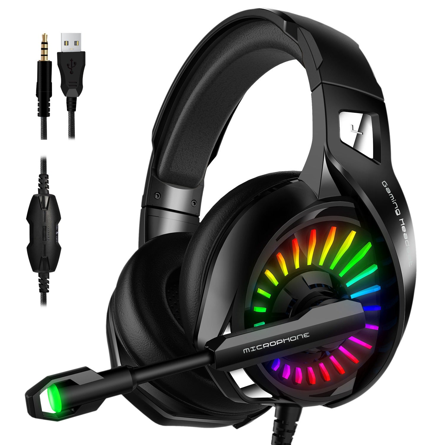 IMYB A20 Wired Over-Ear E-sports Headphone RGB LED Light Stereo Gaming Headset with Rotatable Microphone IMYB A20 Wired Over-Ear E-sports Headphone RGB LED Light Stereo Gaming Headset with Rotatable Microphone